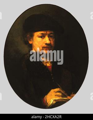 Rembrandt - autoportrait avec un carnet d'esquisses FAMSF. Banque D'Images
