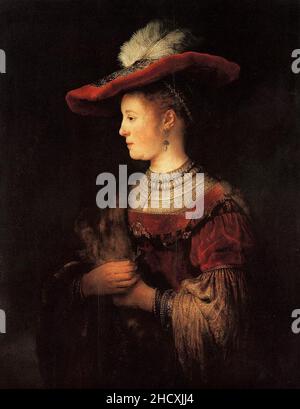 Rembrandt, Portrait de Saskia van Uylenburgh (1612–1642), vers 1633–1634, Banque D'Images