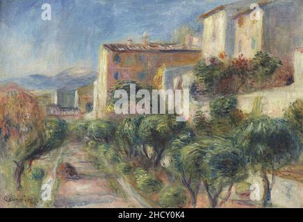 Renoir - la maison de la poste à Cagnes, vers 1907. Banque D'Images