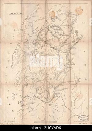 Rapport sur la nouvelle carte du Maryland 1834 Banque D'Images