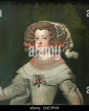 Retrato de la infanta María Teresa (réplique du Louvre), d'après Diego Velázquez. Banque D'Images