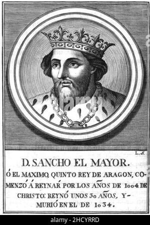 Retrau-042-Rey de Aragón-Sancho el Mayor. Banque D'Images