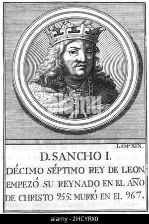 Retrau-120-Rey de León-Sancho I. Banque D'Images