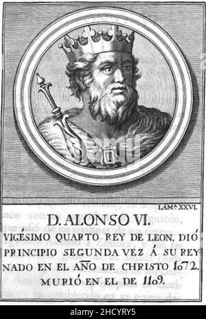 Retrau-208-Rey de León-Alfonso VI Banque D'Images