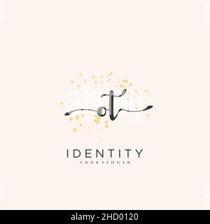 OT Handwriting logo vector art de la signature initiale, mariage, mode, bijoux, boutique,floral et botanique avec modèle créatif pour n'importe quelle entreprise Illustration de Vecteur