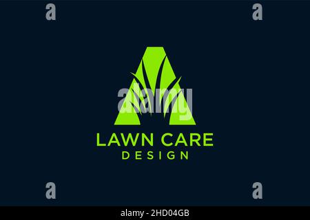 Lettre A avec logo Grass illustration de l'icône vectorielle du modèle Illustration de Vecteur