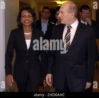 Riz - Olmert 2007 09 19 2 600. Banque D'Images