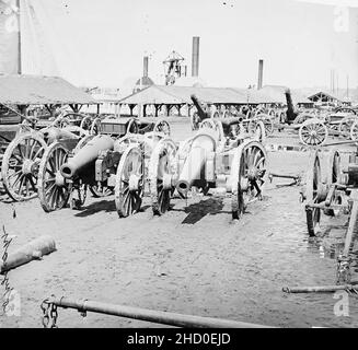 Richmond, en Virginie, a capturé des fusils de siège à Rocketts2 ans. Banque D'Images