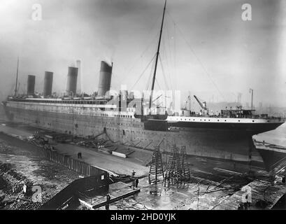 RMS Titanic à Thompson Graving Dock. Banque D'Images