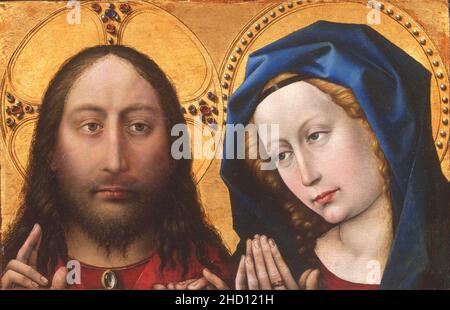 Robert Campin, également appelé le Maître de Flémalle, Netherlandish (active Tournai), le premier documenté 1406, est mort 1444 - Christ et la Vierge Banque D'Images