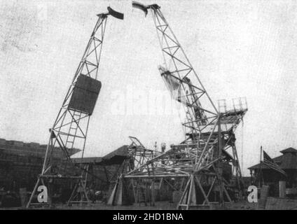 Rockt lance l'installation sur USS Norton Sound (AV-11) en 1948. Banque D'Images