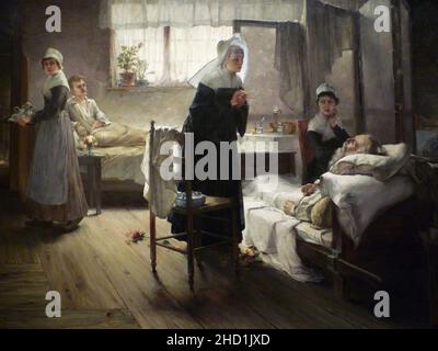 Samuel Richards - Evangeline la découverte de ses Affiches à l'hôpital (c1887-89). Banque D'Images