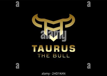 Lettre A logo, logo Bull, logo de tête de taureau, modèle de conception de logo monogramme Illustration de Vecteur