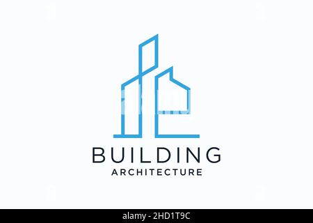 Lettre E pour logo remodelage immobilier.Architecture de construction modèle de conception de logo de bâtiment. Illustration de Vecteur