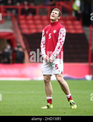 BRISTOL, ROYAUME-UNI.2nd JANV. Rob Atkinson de Bristol City photographié pendant l'échauffement avant le match du championnat Sky Bet entre Bristol City et Millwall à Ashton Gate, Bristol, le dimanche 2nd janvier 2022.(Crédit : Kieran Riley | INFORMATIONS MI) crédit : INFORMATIONS MI et sport /Actualités Alay Live Banque D'Images