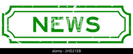 Grunge vert nouvelles mot carré caoutchouc joint timbre sur fond blanc Illustration de Vecteur