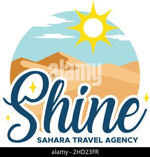 Design coloré DU logo DE L'AGENCE DE VOYAGE SHINE SAHARA Illustration de Vecteur