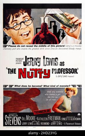 Affiche de sortie théâtrale pour le film de 1963 The Nutty Professor Feat Jerry Lewis et Stella Stevens. Banque D'Images