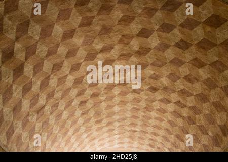 Ancien motif géométrique hexagonal peint dans une arche pour l'arrière-plan Banque D'Images