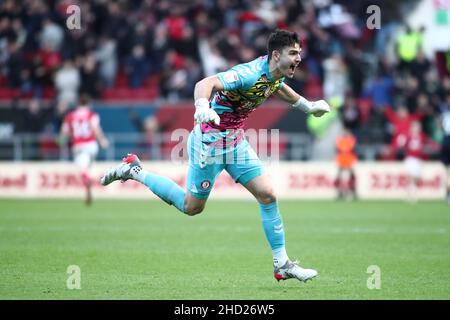 BRISTOL, ROYAUME-UNI.JAN 2nd le gardien de but de Bristol City, Max O'Leary, célèbre après que Andreas Weimann de Bristol City a obtenu son score de 3-2 lors du match de championnat Sky Bet entre Bristol City et Millwall à Ashton Gate, Bristol, le dimanche 2nd janvier 2022.(Crédit : Kieran Riley | INFORMATIONS MI) crédit : INFORMATIONS MI et sport /Actualités Alay Live Banque D'Images