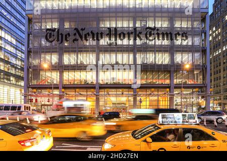 Le journal quotidien du New York Times gratte-ciel dans Midtown Manhattan à New York.New York, États-Unis Banque D'Images