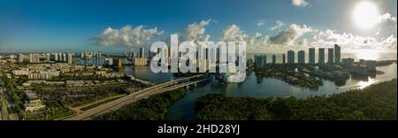 Panorama aérien Miami Sunny Isles Beach FL Banque D'Images