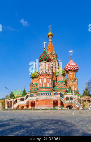 La cathédrale de Vasily le Bienheureux (cathédrale Saint-Basile) sur la place Rouge de Moscou, l'un des symboles culturels les plus populaires de la Russie Banque D'Images