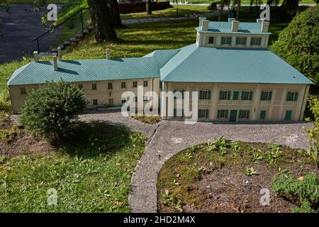 Marianske Lazne, République Tchèque - 26 septembre 2021 - Parc miniature Bohemium - Château Ratiborice Banque D'Images