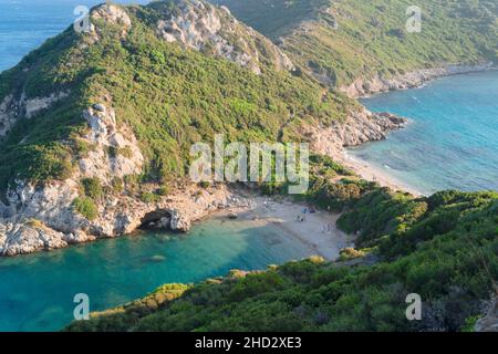 Plage de Timoni sur Korfu, Grèce Banque D'Images