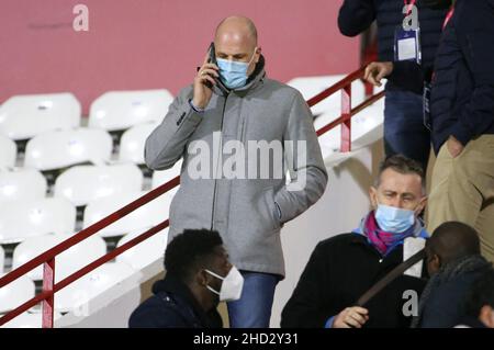 Philippe Clément de Belgique, nouvellement nommé entraîneur d'AS Monaco assiste de la coupe de France, tour de 32, match de football entre Quevilly Rouen Metropole (QRM) et AS Monaco (ASM) le 2 janvier 2022 au Stade Robert Diochon dans le petit-Quevilly près de Rouen,France - photo Jean Catuffe / DPPI Banque D'Images