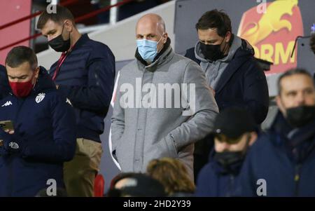 Philippe Clément de Belgique, nouvellement nommé entraîneur d'AS Monaco assiste de la coupe de France, tour de 32, match de football entre Quevilly Rouen Metropole (QRM) et AS Monaco (ASM) le 2 janvier 2022 au Stade Robert Diochon dans le petit-Quevilly près de Rouen,France - photo Jean Catuffe / DPPI Banque D'Images