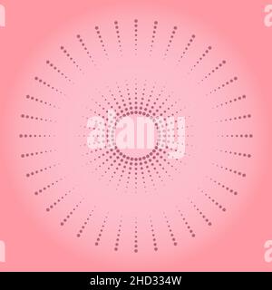 Lignes de vitesse radiales roses en forme de rond.Points de demi-teinte.Art géométrique élément de design tendance pour cadre, logo, tatouage, signe, symbole,web, imprimés, affiches Illustration de Vecteur