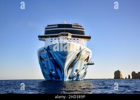Navire de croisière norvégien à Cabo St Lucas, Mexique Banque D'Images