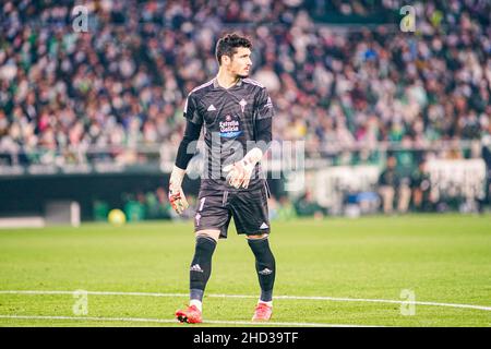 Séville, Espagne.02nd janvier 2022.Matias Dituro de RC Celta de Vigo vu pendant le match de la Liga Santander 2021/2022 entre Real Betis et RC Celta de Vigo au stade Benito Villamarin de Séville.(Score final; Real Betis 0:2 RC Celta de Vigo) Credit: SOPA Images Limited/Alay Live News Banque D'Images