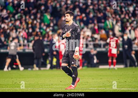 Séville, Espagne.02nd janvier 2022.Matias Dituro de RC Celta de Vigo vu pendant le match de la Liga Santander 2021/2022 entre Real Betis et RC Celta de Vigo au stade Benito Villamarin de Séville.(Score final; Real Betis 0:2 RC Celta de Vigo) Credit: SOPA Images Limited/Alay Live News Banque D'Images