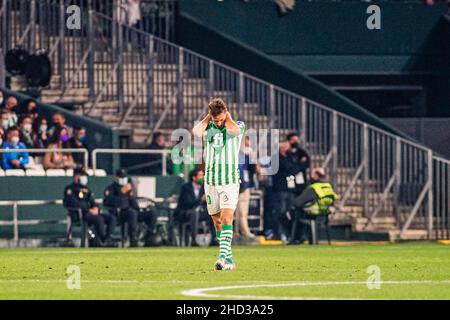 Séville, Espagne.02nd janvier 2022.Sergio Canales de Real Betis vu lors du match de la Liga Santander 2021/2022 entre Real Betis et RC Celta de Vigo au stade Benito Villamarin de Séville.(final Score; Real Betis 0:2 RC Celta de Vigo) (photo de Francis Gonzalez/SOPA Images/Sipa USA) Credit: SIPA USA/Alay Live News Banque D'Images