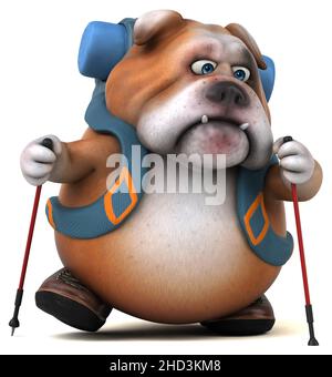 Fun backpacker bulldog personnage Banque D'Images