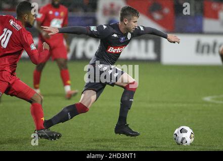 Caio Henrique de Monaco pendant la coupe française, ronde 32, match de football entre Quevilly Rouen Metropole (QRM) et AS Monaco (ASM) le 2 janvier 2022 au Stade Robert Diochon au petit-Quevilly près de Rouen, France - photo: Jean Catuffe/DPPI/LiveMedia Banque D'Images