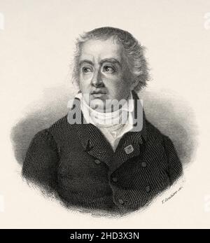 François Alexandre Frédéric de la Rochefoucauld, duc de Liancourt, duc de la Rochefoucauld (1792-1827) était un noble et militaire français.France.Europe.Ancienne illustration gravée du 19th siècle de Portraits et histoire des hommes utile par Societe Montyon et Franklin 1837 Banque D'Images