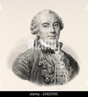 Georges-Louis Leclerc (1707-1788) Comte de Buffon, est un naturaliste, mathématicien, cosmologue et encyclopédiste français.France.Europe.Ancienne illustration gravée du 19th siècle de Portraits et histoire des hommes utile par Societe Montyon et Franklin 1837 Banque D'Images