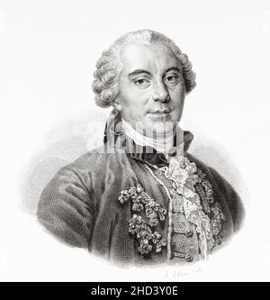 Georges-Louis Leclerc (1707-1788) Comte de Buffon, est un naturaliste, mathématicien, cosmologue et encyclopédiste français.France.Europe.Ancienne illustration gravée du 19th siècle de Portraits et histoire des hommes utile par Societe Montyon et Franklin 1837 Banque D'Images