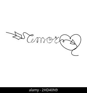 Mot D Amour En Lettrage Espagnol Image Vectorielle Stock Alamy