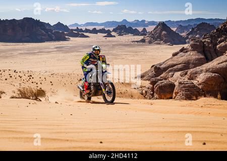 20 Koitha Veettil Harith Noah (ind), Sherco Factory, Sherco 450 SEF Rally, moto, Motul, actionau cours de la phase 1B du Dakar Rally 2022 autour de Hail, le 2nd janvier 2022 à Hail, Arabie Saoudite - photo: Florent Gooden/DPPI/LiveMedia Banque D'Images