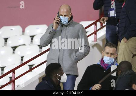 Philippe Clément de Belgique, nouvellement nommé entraîneur de MONACO assiste de la coupe de France, tour de 32, match de football entre Quevilly Rouen Metropole (QRM) et AS Monaco (ASM) le 2 janvier 2022 au Stade Robert Diochon dans le petit-Quevilly près de Rouen, France - photo: Jean Catuffe/DPPI/LiveMedia Banque D'Images