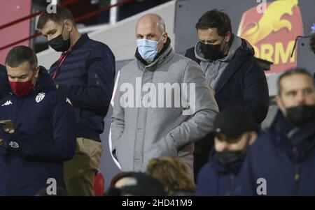 Philippe Clément de Belgique, nouvellement nommé entraîneur de MONACO assiste de la coupe de France, tour de 32, match de football entre Quevilly Rouen Metropole (QRM) et AS Monaco (ASM) le 2 janvier 2022 au Stade Robert Diochon dans le petit-Quevilly près de Rouen, France - photo: Jean Catuffe/DPPI/LiveMedia Banque D'Images