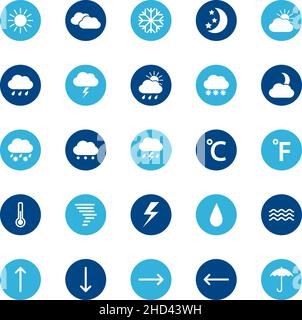 Ensemble d'icônes météo sur fond couleur, illustration vectorielle Illustration de Vecteur