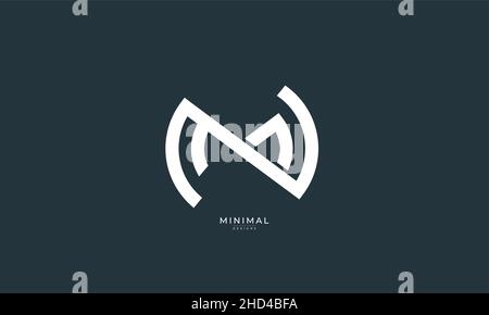 Lettre alphabet icône logo NM ou MN Illustration de Vecteur