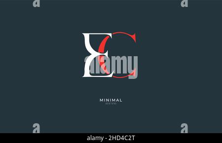 Lettre alphabétique icône logo EC Illustration de Vecteur