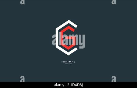 Lettre alphabet icône logo CG ou GC Illustration de Vecteur