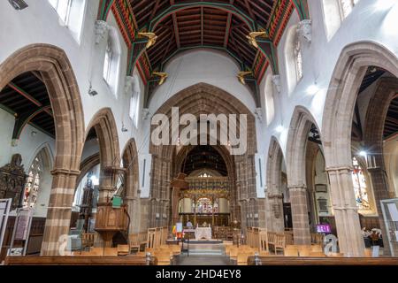 À l'intérieur de la cathédrale de Leicester (titre complet : Cathédrale de St Martin, Leicester), Leicestershire, Angleterre. Banque D'Images